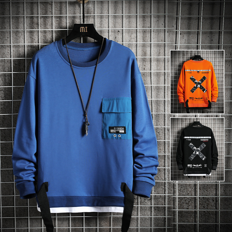 

New 2021 Solid Color Black Blue Hip Hop Sweatshirt Men's Hoodies Spring Autumn Hoody Casual Streetwear Clothes Alcj, Df21 a