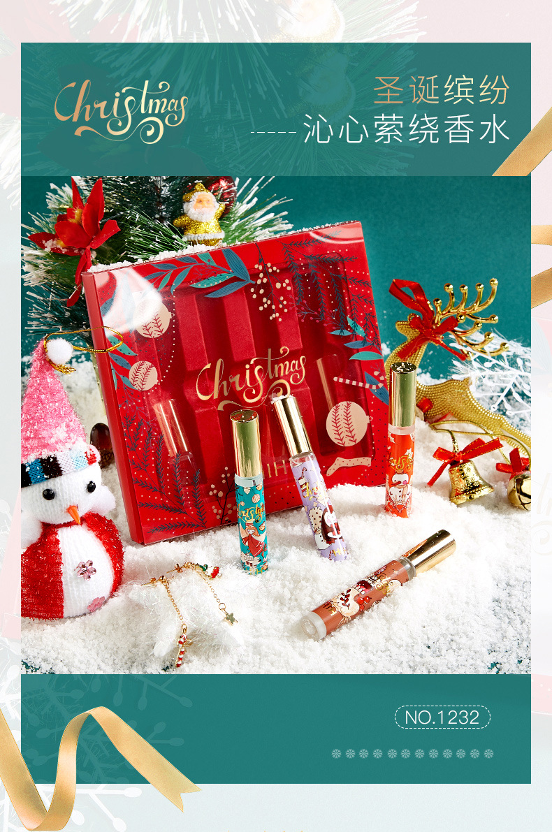 

10ml*4 Aromatic Flower Fruit Fragrance Christmas Incense Gift Box Long Lasting Fragrance Christmas Gift for Women Girlfriend