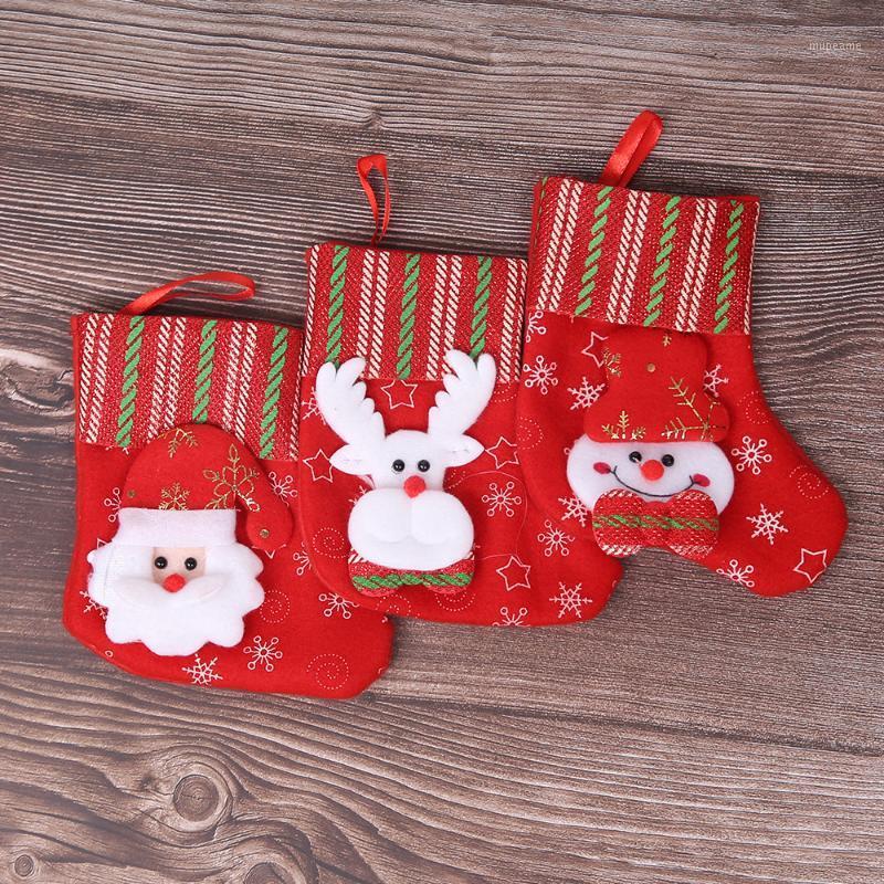 

Small Christmas Socks Stockings Gift Bags Candy Decorations Santa Claus Snowman Elk Christmas Tree Decoration Ornaments1
