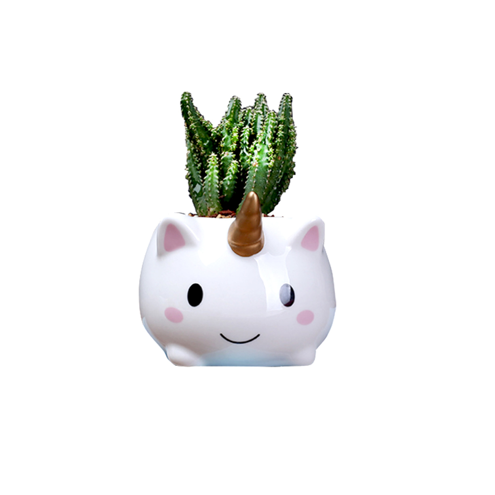 

Unicorn Plant Pots, Cute Animal Shaped Cartoon Succulent Vase Flower Pots,Container,Home Decoration Planter Pots Home Decoration C0125