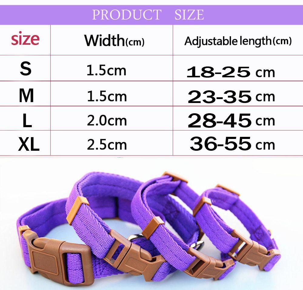 

Pet Dog Collar Classic Solid Basic Polyester Nylon Dog Collar With Quick Snap Buckle, Optional Collar wmtSEf dayupshop