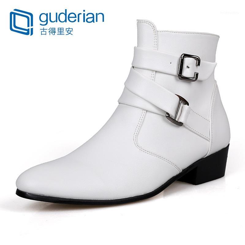 

New Men Ankle Boots Leather Casual Shoes For Men Pointed Toe High-Top Boots Breathable Botas De Hombre1, Black
