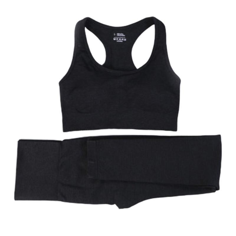 

Women Seamless Yoga Set Fitness Sports Suits Gym Clothing Short Sleeve Crop Top Shirts High Waist Running Leggings Workout Pants, Type 13