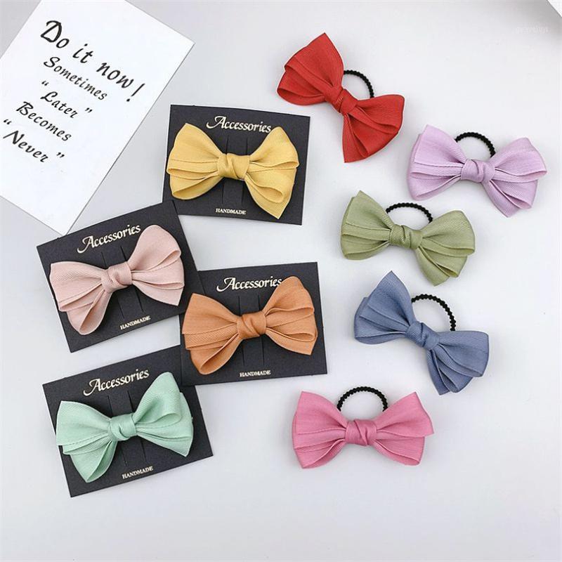

10pcs/lot Hair Pins Cute Solid Color Bowknot Hair Clips Girl Hairpin Children Rope Kids Accessories1, Light green clips