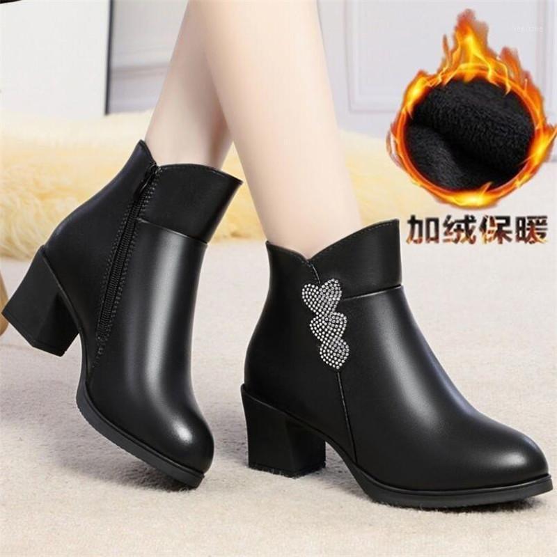 

Casual women's boots 2020 autumn winter new leather shoes plus velvet warmth female riding boots fashion platform women's shoes1, X119-01