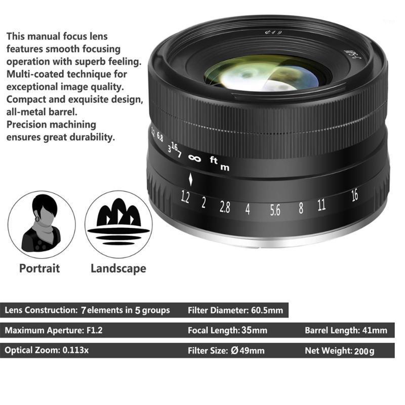 

Newest Camera lens 35mm F1.2 Manual Focus Lens Metal Casing Durable Lighweight for Fuji X1