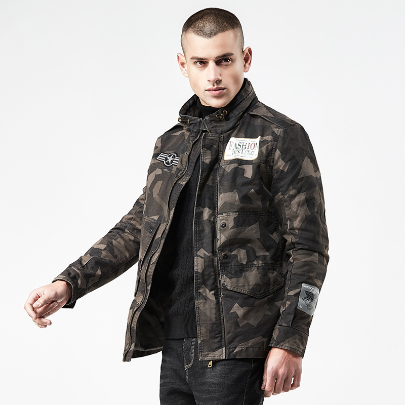 

2021 The New High Wind-proof Man Street Outwear Overcoat Spring Fall Man's Jacket with Zipper Jackets Lkf8, Green.