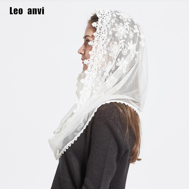 

Leo anvi Lace Infinity scarf women Ivory white Mantilla Traditional catholic chapel veil hijab scarf and wraps muslim hijab1