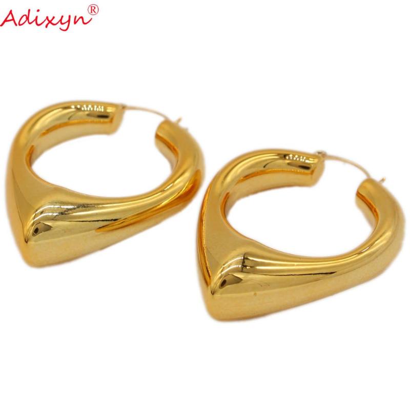 

Hoop & Huggie Adixyn European Style Gold Color Plated Hoops Earrings For Ladies Women Hanksgiving Gifts N031916