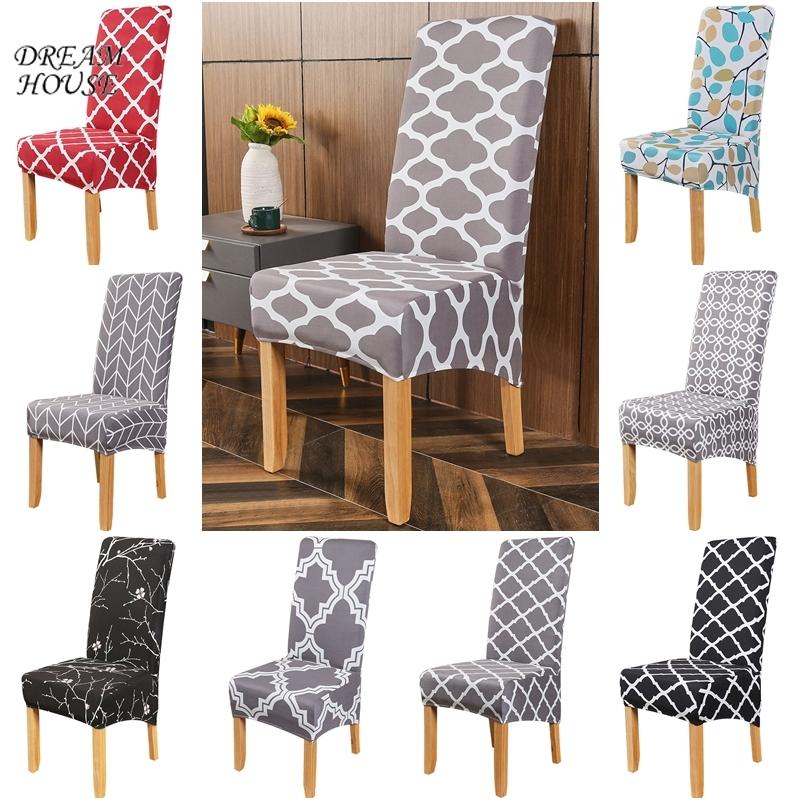 

Sale-1/4/6pcs Printed Chair Covers Elastic Stretch Chair Seat Cover Spandex Universal Slipcover Decor for Home Dining Room