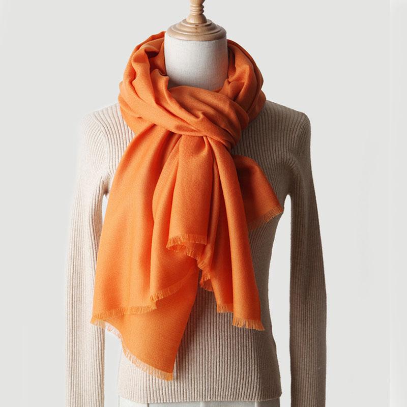 

Women 100% Cashmere Scarf Ladies Diamond Pattern Autumn And Winter Large Shawl Wrap Femme Pashmian Solid Color