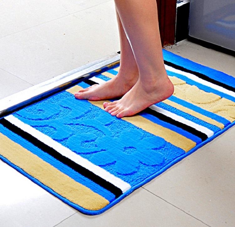

Striped Entrance Welcome Door Mat Non-slip Doormat Bathroom Bath Mat Kitchen Carpet Front Porch Rugs Foot Pad alfombra cocina, Blue