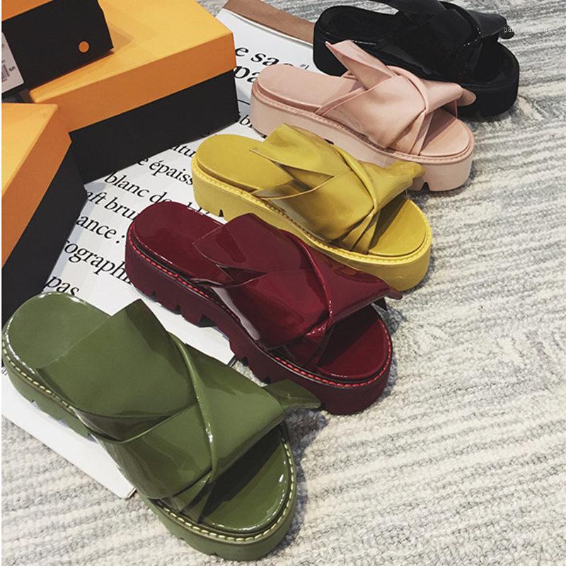 

Bowknot Beach Slippers Woman New Summer Platform Flat Shoes Women Bowtie Beach Sandals Slides1