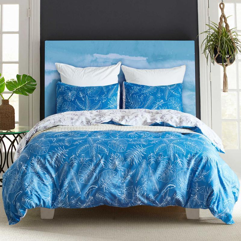 

Aggcual high Quality duvet cover set blue Texture plant flower bedding set double bed pattern pure color simple queen size be791, 10