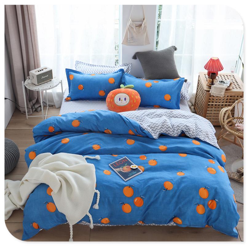 

Avocado Modern Bedding Set Kids Single Fruit Pattern Duvet Cover Queen Double King Size Bedclothes Green Quilt Covers for Adults, Tangerine
