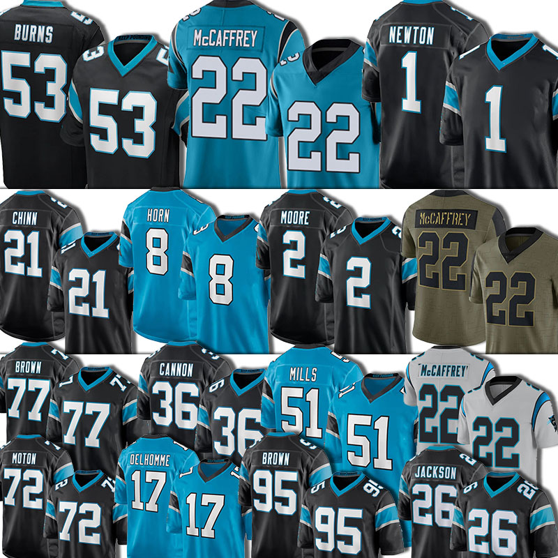 

6 Baker Mayfield 22 Christian McCaffrey Football Carolina''Panthers''Jersey Sam Darnold D.J. Moore Robby Anderson Brian Burns Donte Jackson Jaycee Horn Jeremy Chinn, Custom kid jersey(heibao)