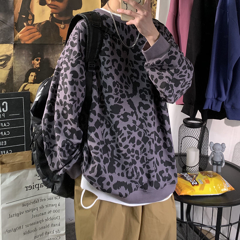 

2021 New Men' Plus Sweatshirt Men Harajuku Oversize Hoodie Hip Hop Streetwear Tops Leopard Print Hoodies Male Clothing Ds0v, Darkgray