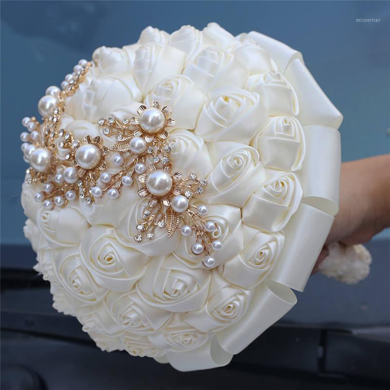 

Classic Pearl Wedding Bouquet Ivory Brooch Bouquet Wedding Accessories Flowers Bridal Bridesmaid Bouquets W7061, Choose color