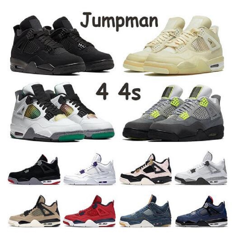 

Black Cat 2021 Jumpman 4 4s 11s 3s 5s Basketball Shoes White Sail Cement SE Neon Rasta Metallic Purple Fire Red Bred Fiba Mens Sneakers, Neo 4s