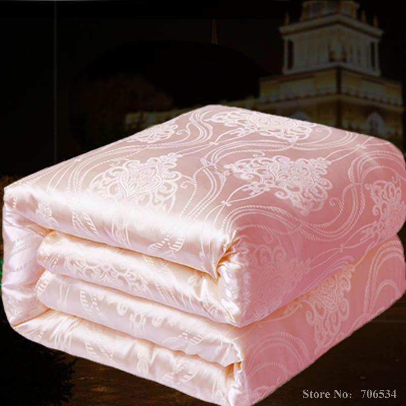 

silk comforter/blanket/quilt/duvet for Autumn&Winter  queen twin size home bedding white/pink/beige color