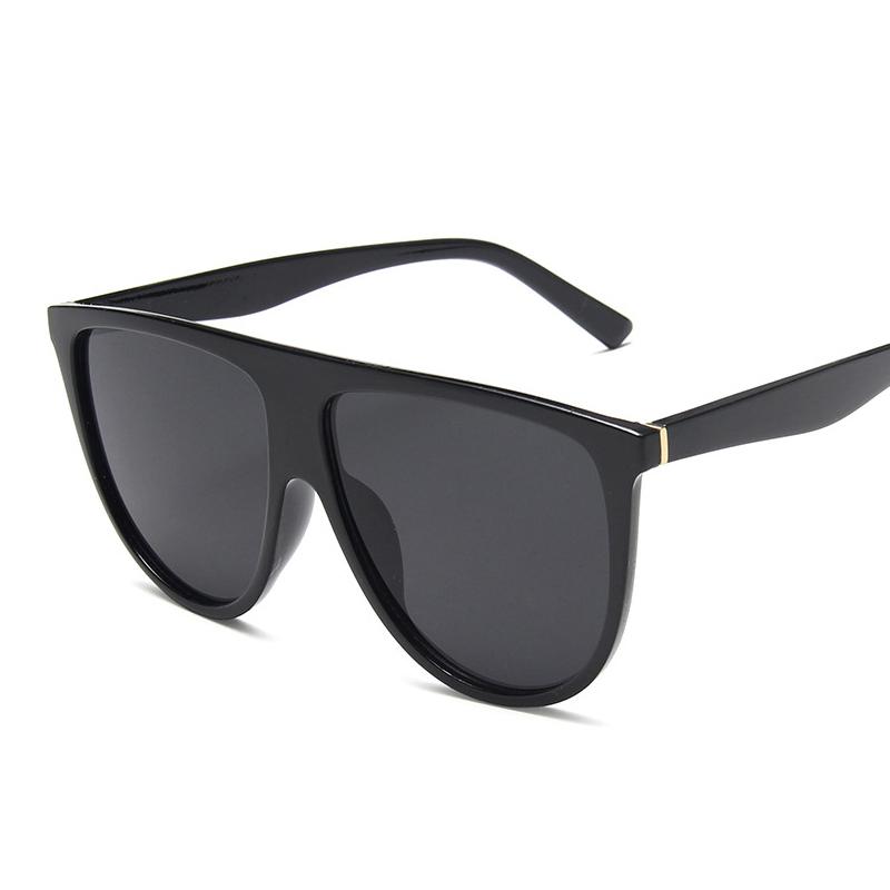 

Sunglasses Classic Vintage Fashionable Glasses Bright Black Big Frame Flat Top Women Trend Personality Street Men