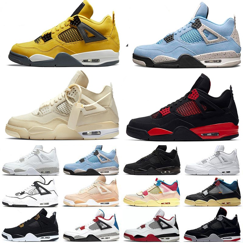 

Basketball Shoes 4s Men Trainers Women 4 Red Thunder Lightning White Oreo University Blue Black Cat Pure Money Bred Sail Toro Bravo Mens Trainers Sports Cotton Fabric, 31