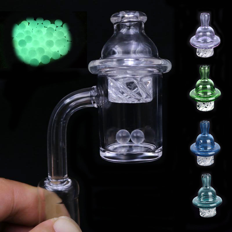 

IN stock 25mm OD Evan Shore quartz banger with Spinning Carb Cap and 2pcs terp pearls 10mm 14mm 18mm quartz banger nails for water bongs