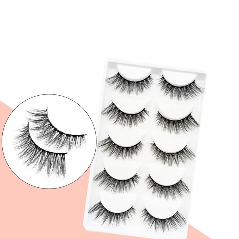 

10 Piece 3D Five Pairs Natural Fresh Lifelike Eyelashes Makeup Thick False Lashes Black Nature Soft Private Label