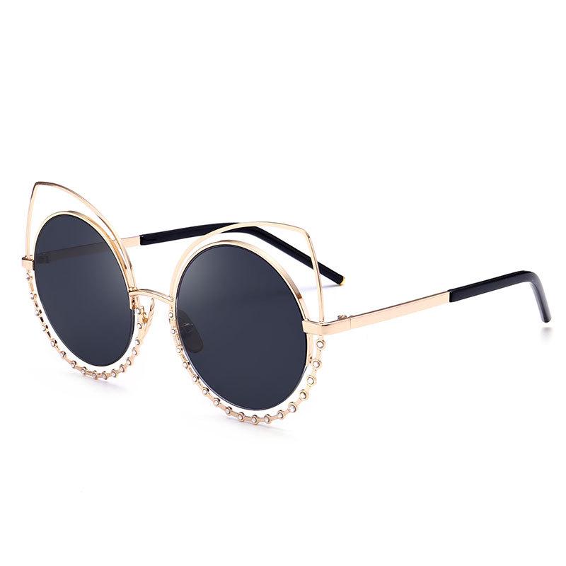 

Sunglasses Vintage Dazzle Diamond Cat Eye Women 2021 Crystal Rhinestone Frame Brand Designer Sun Glasses Female UV400 Oculos