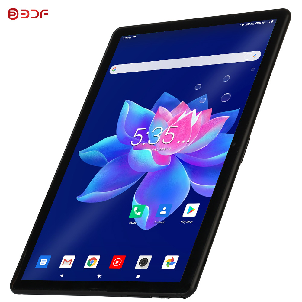 

BDF New Android 9.0 4G Tablet 10 Inch 2.5D Tempered Glass SC9863A Octa Core 2GB RAM 32GB ROM LTE Phone Call GPS WiFi Tablets PC, Black
