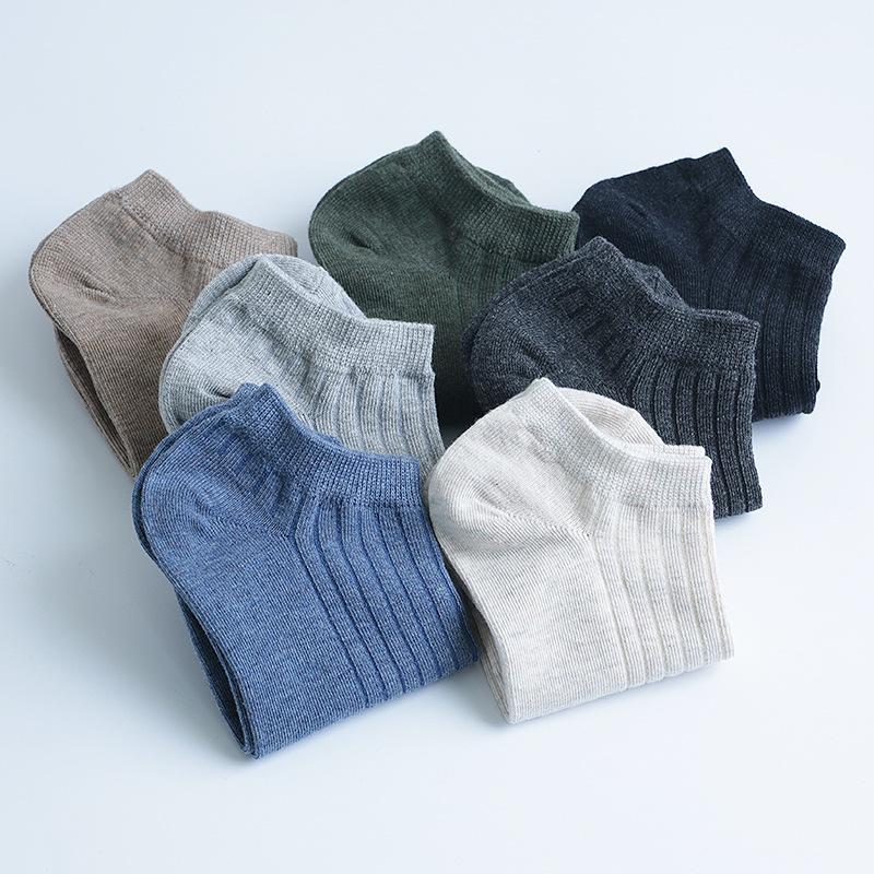

High Quality 5Pairs/lot Men Socks Cotton Summer Breathable Non-slip Invisible Male Short Socks comfortable 2020 New1, Beige