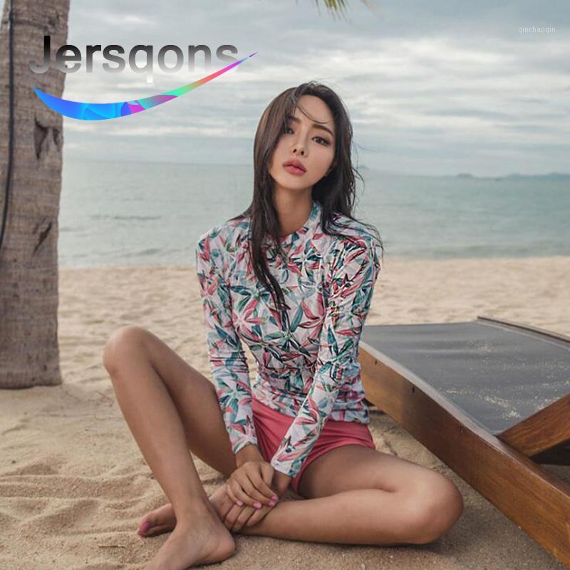 

Jersqons 2019 Rash Guards Women Surfing Swimming Suit Lycra Swimwear Long Sleeve Outdoor Sports Maillot Swimsuit1