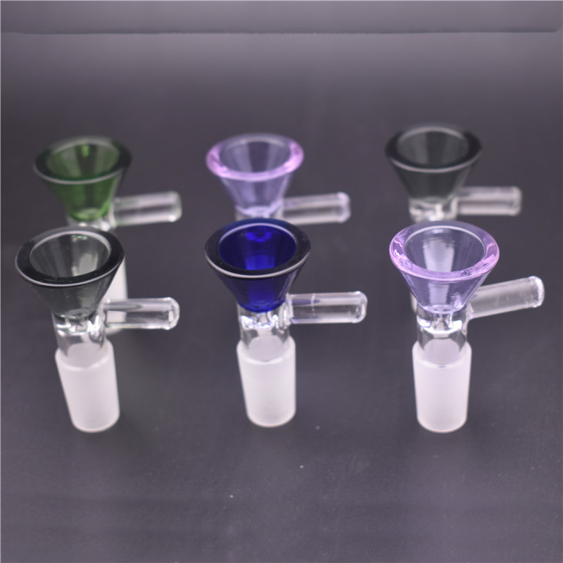 

male female 14mm 18mm Glass Bowl Funnel Slide Piece Slides Bongs accessary tobacco smoking bowls heady thick water pipe bong