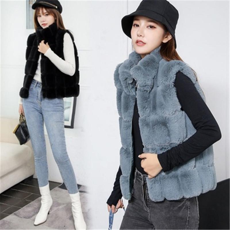 

Faux Fur Winter Vest Women Soft Trouching Waist Coats Female Sleeveless Jacket For Ladies 2021 Fashion Fake Fur Outerwear Femme, Camel