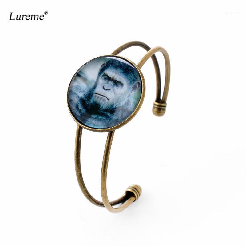 

Lureme Glass Time Gem Series War of the Planet of the Apes Open Bangle for Women Girls (bl003444)1
