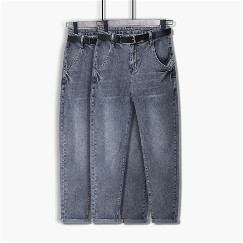 

2021 Jeans for Women High Waist New Plus Full Length Loose Denim Mom Harem Pants Large Size Pantalones Mujer Vaqueros 8xl Y406 Ygvp, Gray