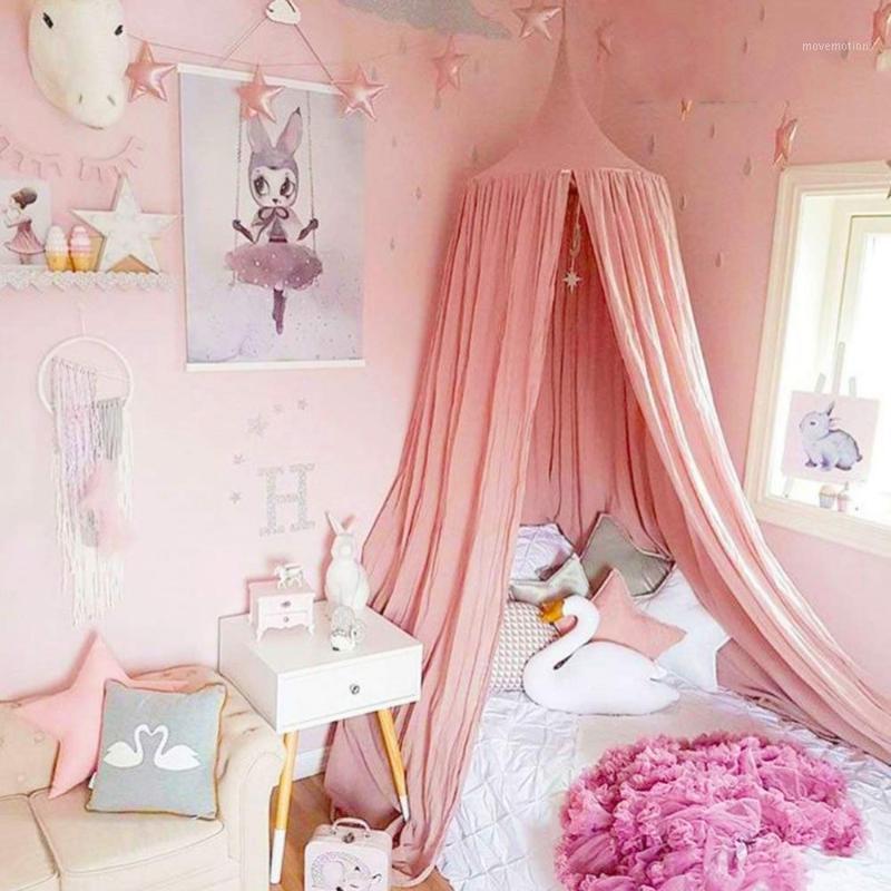

4 Colors Hanging Kids Baby Bedding Dome Bed Canopy Cotton Mosquito Net Bedcover Curtain For Baby Kids Reading Playing Home Decor1
