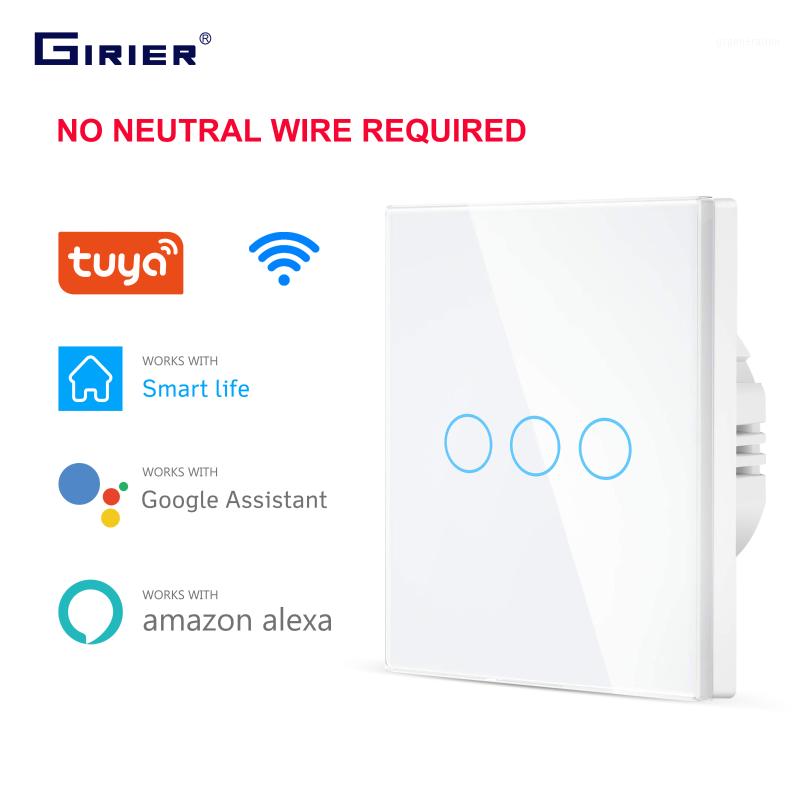 

Wifi Wall Touch Switch EU No Neutral Wire Required Smart Light Switch 1 2 3 Gang 220V Tuya Smart Home Support Alexa Google Home1