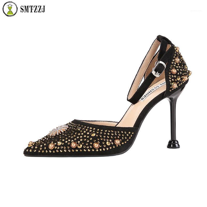 

SMTZZJ Luxury Bohemian Women Pumps 2021 Fashion 10 cm High Heels Sexy Pointed Toe Slip-on Wedding Dress Shoes For Lady Plus Size1, Color 3