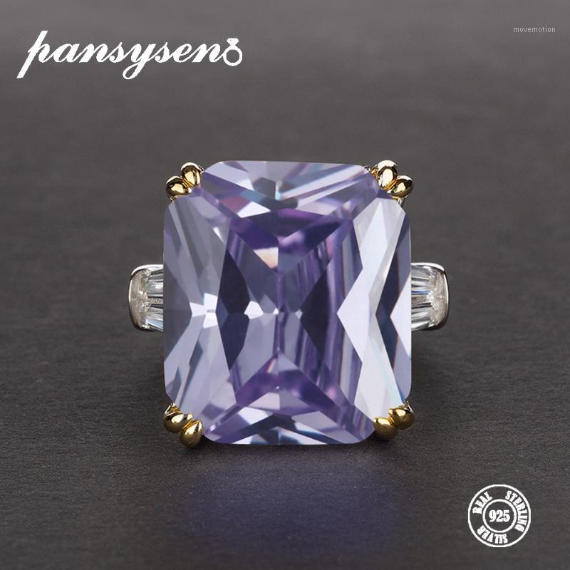 

PANSYSEN Exquisite Solid 925 Sterling Silver Jewelry Rings For Women Light Purple Amethyst Birthstone Cocktail Party Ring Gifts1