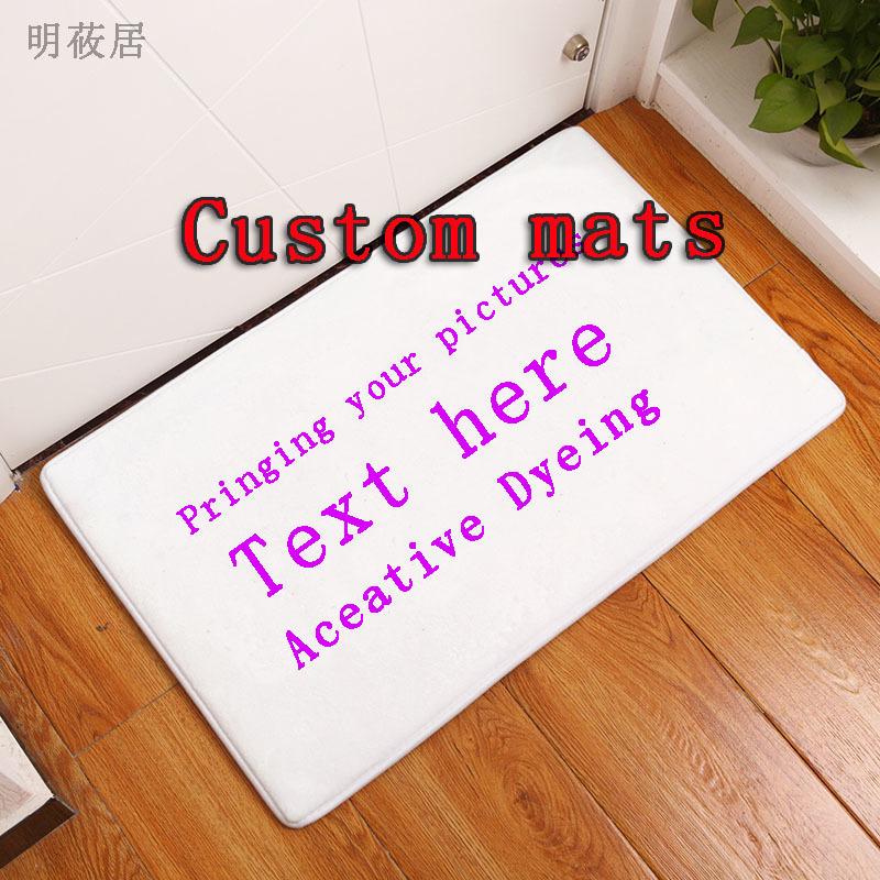 

40x60cm Custom mat anti-slip carpet printed your design picture photo, Flannel Floor customized Carpet for Bath Door Living Room, White