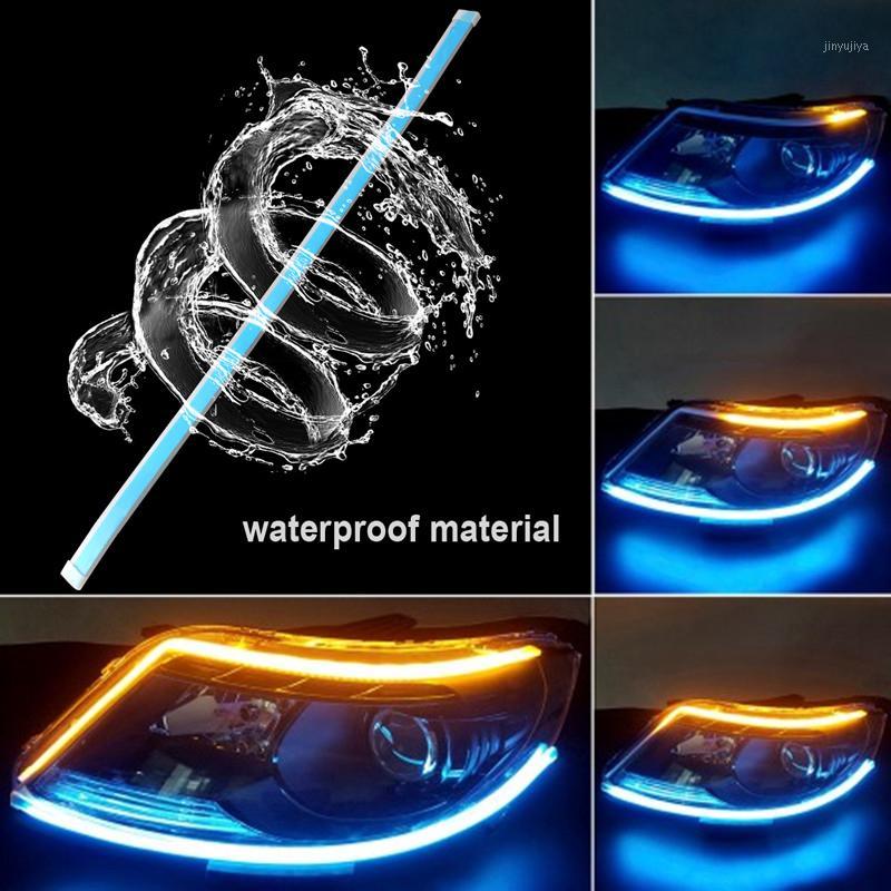 

2pcs Auto Lamps Ultrafine Cars DRL LED Daytime Running Lights Car Styling Accessories Turn Signal Guide Strip Headlight Assembly1, As pic