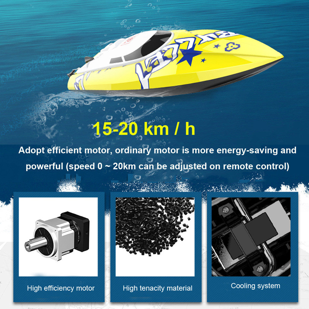 

Brushless Rc Racing Boat 20km/h High Speed Electronic Remote Control Boat, Yellow
