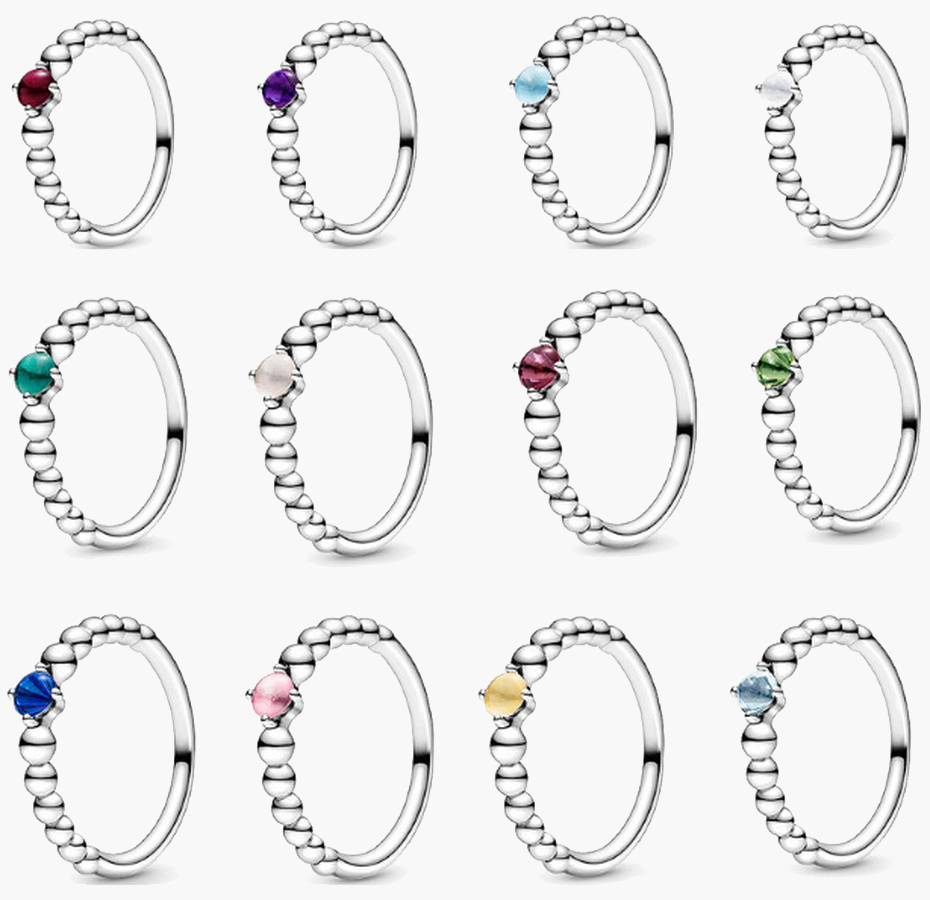 

Women's 925 Sterling Silver Wedding Rings Cubic Zirconia Diamonds for Pandora Style Gemstone December Birthday Ring Women Engagement La, Slivery;golden