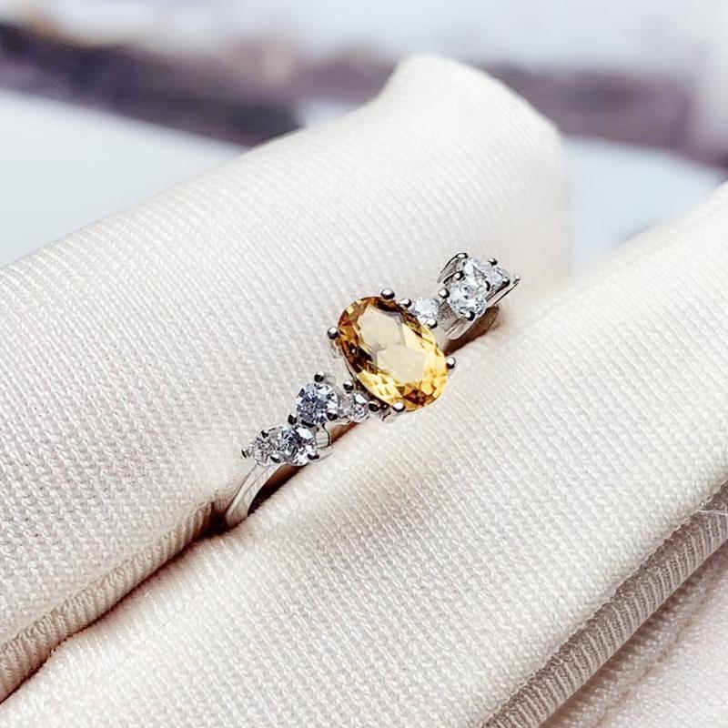 

Cluster Rings Per Jewelry Oval Style Simple Ring Natural Real Peridot Or Garnet 0.5ct Gemstone 925 Sterling Silver T205278, Golden;silver