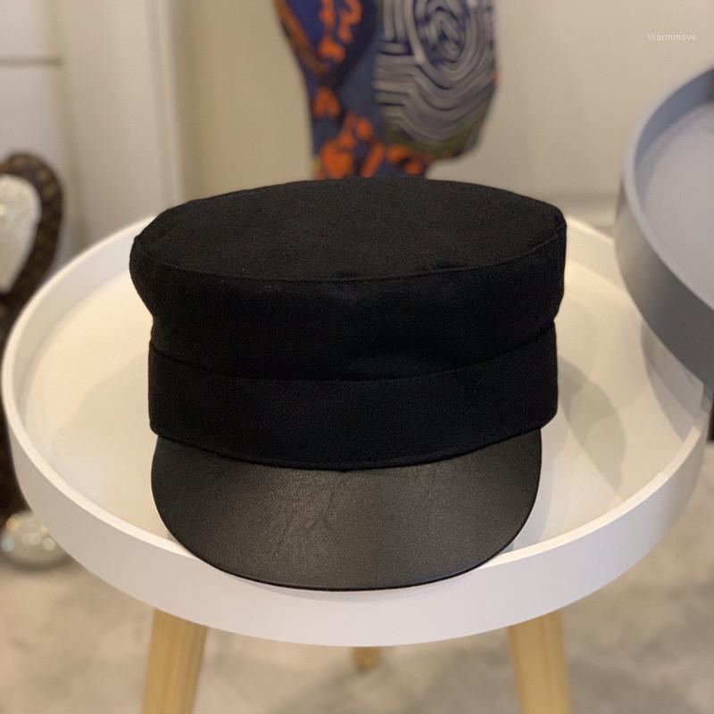 

Moment 2020 New Maoni Stitching Beret For Men And Women Casual Flat-Top Cap1, Black