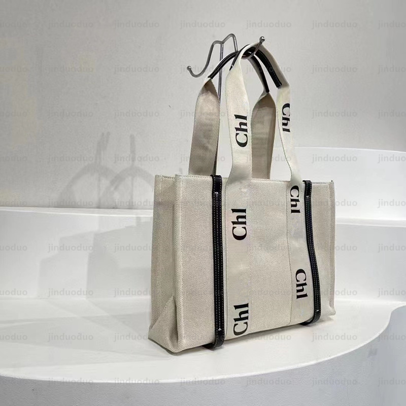 

5A quality Women handbags WOODY Tote shopping bag handbag high NYLON hobo fashion linen Large Beach bags luxury designer travel Crossbody Shoulder Wallet Purses, Brown