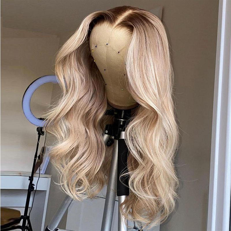 

Remy Wigs Ombre Blode 1B613 Colored Body Wave Preplucked 13x6 Lace Front Human Hair Wigs With Baby Hair 4*4 Silk Base, U part wig