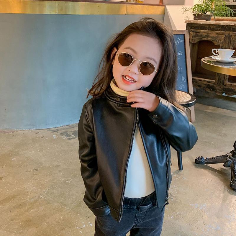 

MILANCEl 2020 autumn girls coat PU leather kids jacket fashion girls clothes kids jackets for boys1, Color as pic