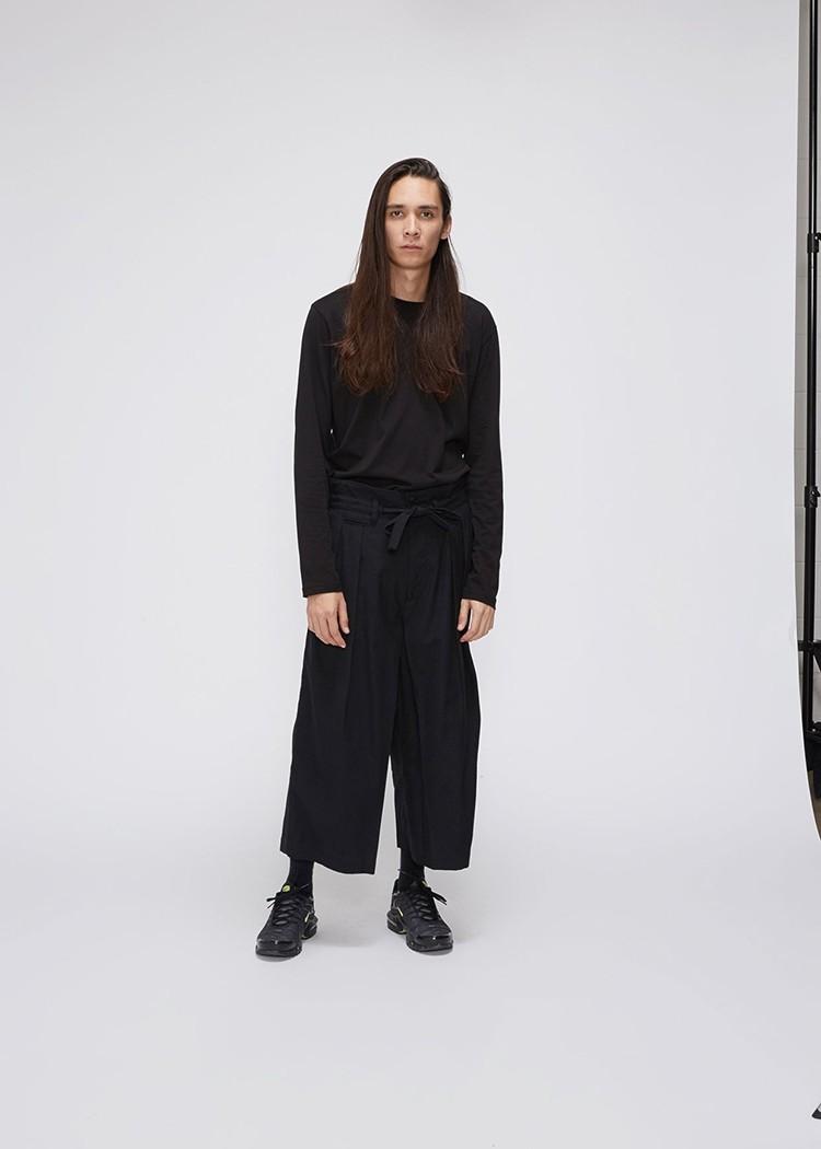 

New men's clothing Hair Stylist DJ Fashion Hip hop Loose casual Wide Leg Pants Culotte plus size costumes, Black